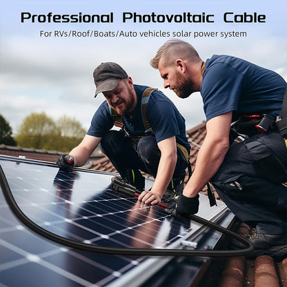 1pc Solar Panel Extension Cable, Flame Retardant Protective Sleeve Twin Wire with Female And Male MC4 Connectors for Car, RV, Photovoltaic Systems Extension Cords