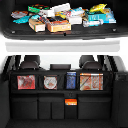1 One Oxford Cloth Car Trunk Organizing Folders, High Capacity Adjustable Rear Seat Storage Bag, Car Trunk Storage, with Storage Pocket, Universal Fit Vehicle Interior Accessories