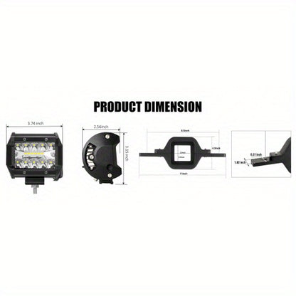 Hitch LED Lights, 4 Inch LED Work Light Pods with 2.5 Inch Towing Hitch Mount Brackets for Truck Trailer SUV Pickup Fit Dual Led Off-Road Driving Hitch Light Bar, Without Battery