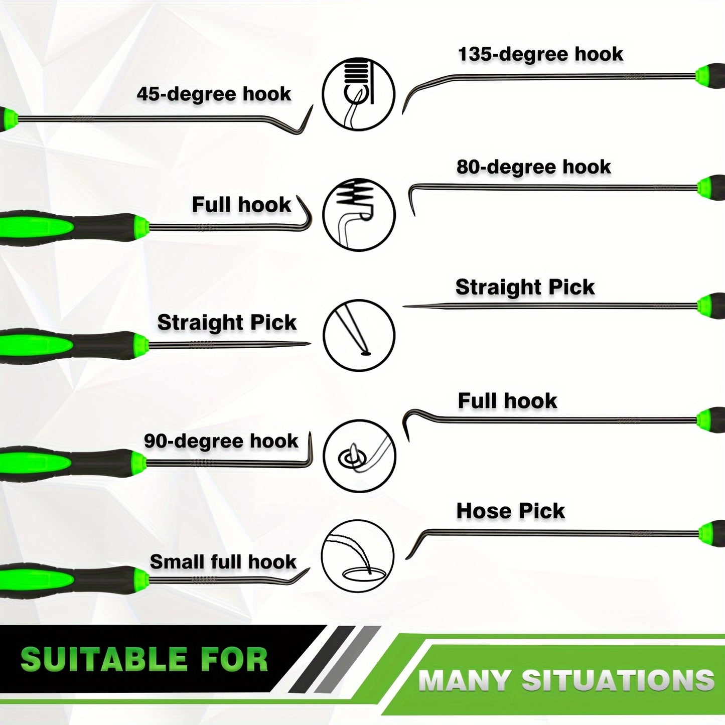 [Nice Gifts] 10pcs/6pcs Ultra Long Precision Hooks And Picks, Made Of High-Quality Steel, With Slip Handles And Non Electric Metal Hand Tools, Used For Maintenance Of Automotive Machinery And Electronic Products. Nice Gifts, Without Battery