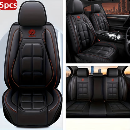 1pc, 2pcs, 5pcs, Advanced Faux Leather Car Seat Cover, Imitation Faux Leather Car Seat Cover, Protective Seat Cover, Suitable For Cars, SUVs, Vans And Trucks, Dirt-resistant, Send Gifts To Relatives