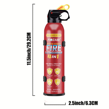 FIOZABI Portable Fire Extinguisher Spray 4 In-1 with Bracket for The House/Car/Kitchen/Garage/Home, 0.5-A:21-B:C:5K Water-Based Fire Extinguishers
