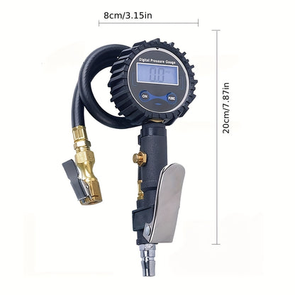 Digital Tire Inflator with Pressure Gauge - 200 PSI (with 3pcs Connector)