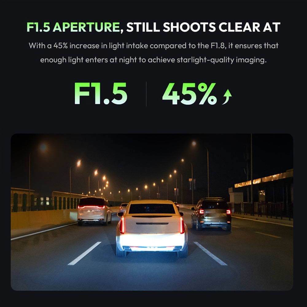 Front Car Dash Cam with 3K, 140° Wide Angle Lens | Built-In Wifi GPS, Night Vision, Motion Detection Alerts, Parking Mode, WDR, Loop Recording - USB-Powered, Compact Design, Vehicle Security, Modern Vehicle Accessory, Durable Construction