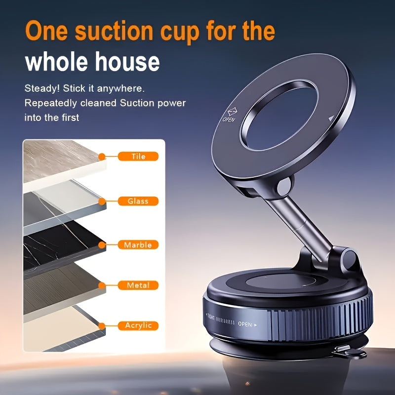 4pcs, 360° Rotating Magnetic Phone Holder, Foldable And Extendable, Suitable for Iphone 16/15/12, ABS Material, Not, Multi-Scenario Use: Car/Bathroom/Gym/Mirror, Universal Size, Black, All-Season Compatible