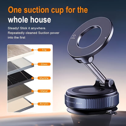 4pcs, 360° Rotating Magnetic Phone Holder, Foldable And Extendable, Suitable for Iphone 16/15/12, ABS Material, Not, Multi-Scenario Use: Car/Bathroom/Gym/Mirror, Universal Size, Black, All-Season Compatible