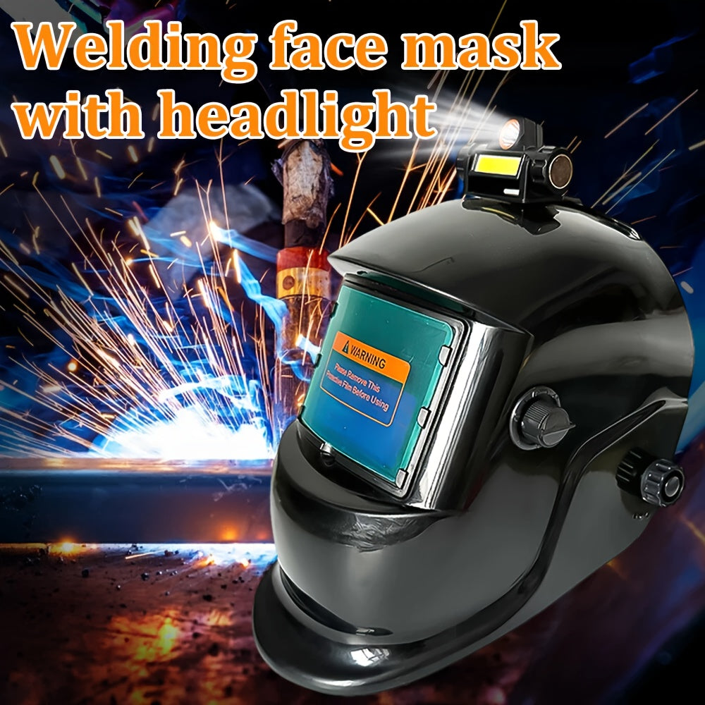 Large Viewing Screen Welding Mask, True Color Solar Automatic Dimming Color Changing Head-Mounted Welding Mask for Grinding Welder