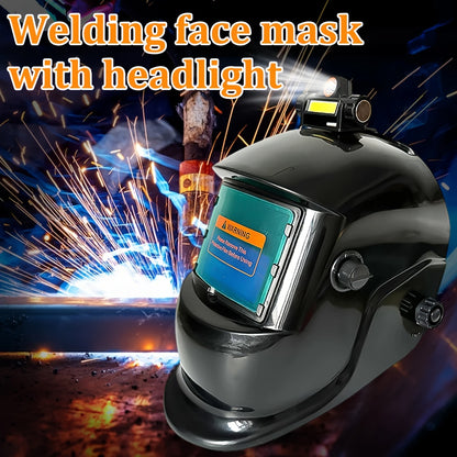 Large Viewing Screen Welding Mask, True Color Solar Automatic Dimming Color Changing Head-Mounted Welding Mask for Grinding Welder