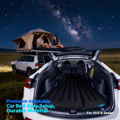 Ultra Comfortable Car Inflatable Mattress, Suitable for Tesla SUV Trucks, RVs, Trucks, Backseat Trunks, 64ft, Portable Foldable Inflatable Bed. Suitable for Travel Camping, Ncluding Storage Bag, Air Pump And Two Pillows, Two Piers