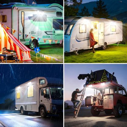2/1pc, Magnetic RV Solar Light, with Super Strong Magnet Motion Sensor Lights, Solar Outdoor Lights Waterproof, for Trailers, Campers | Outdoor Exterior Lighting Rv Additions, RV Porch Awning Lights, Easy Installation