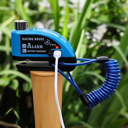 Motorbike Security Lock with a Disc Brake Mechanism, Featuring a 120Db Alarm System, a 500Mah Rechargeable Battery, And Includes a USB Charging Cable And Reminder Rope