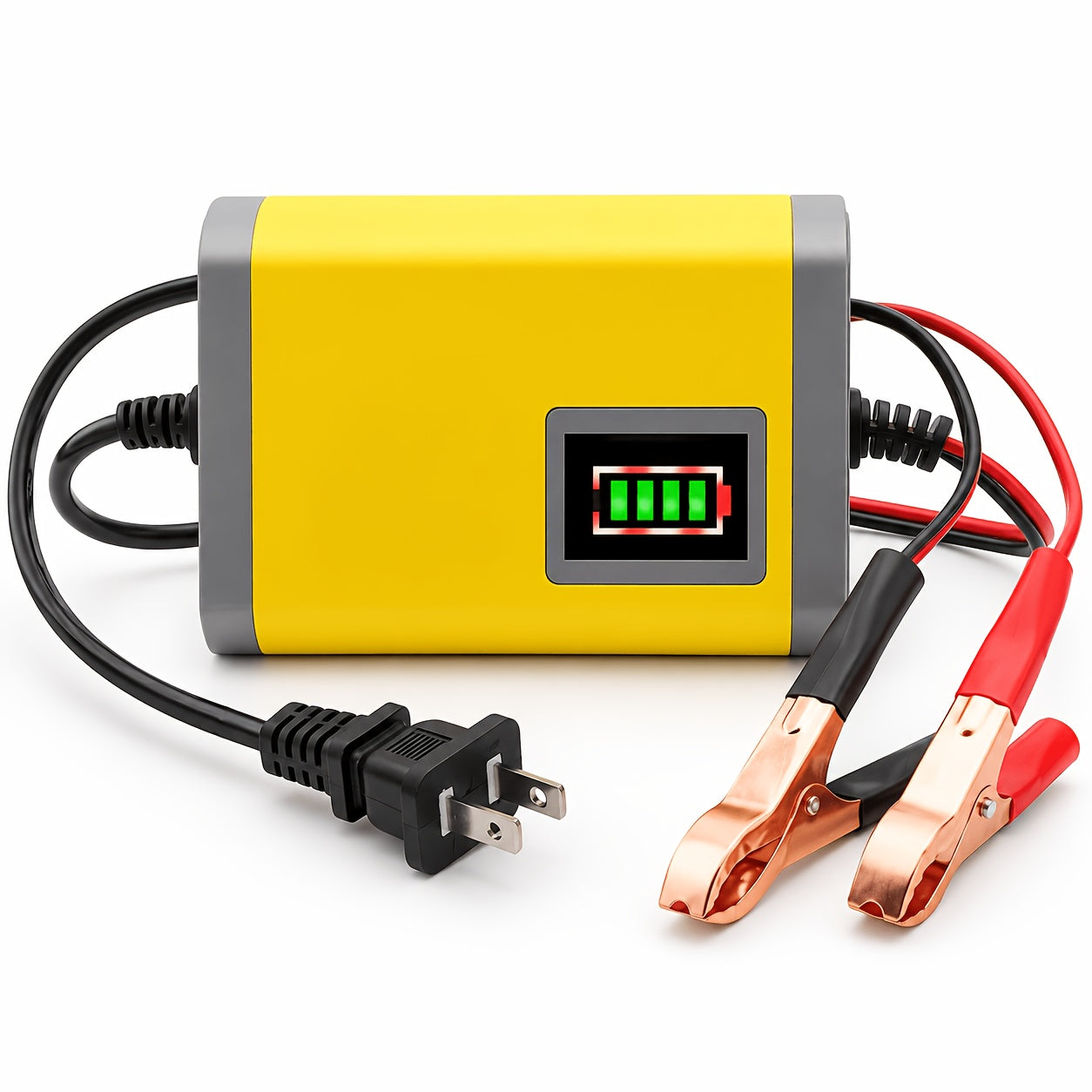 12V Intelligent Car Battery Charger - Intelligent Trickle Maintainer And Desulfurizer - Advanced Temperature Compensation Motorcycle Battery Charger for All 2Ah-100Ah Batteries, Car, Truck, Lawn Mower Battery Charger
