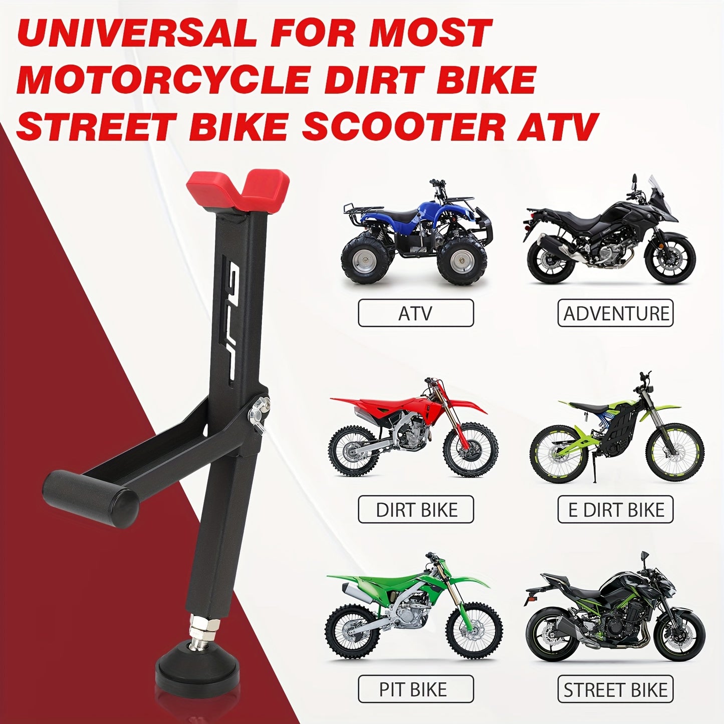 Motorcycle Wheel Lift Stand - Adjustable Rear & Front Wheel Support for Dirt Pit Bikes, Supermoto, Street Bikes, Racing ATVs, Quads, KAYO Scooters, and Endros - Heavy-Duty Iron Construction with Road Racing Stability and Comfort, Motorcycle