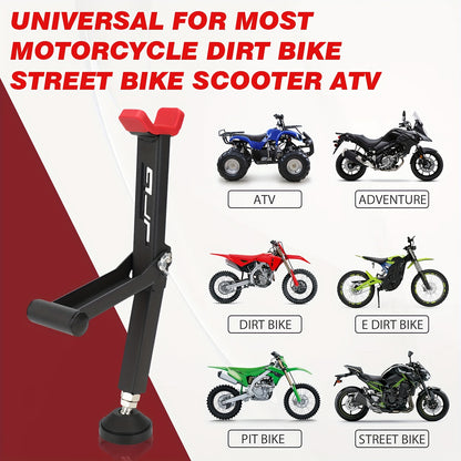 Motorcycle Wheel Lift Stand - Adjustable Rear & Front Wheel Support for Dirt Pit Bikes, Supermoto, Street Bikes, Racing ATVs, Quads, KAYO Scooters, and Endros - Heavy-Duty Iron Construction with Road Racing Stability and Comfort, Motorcycle
