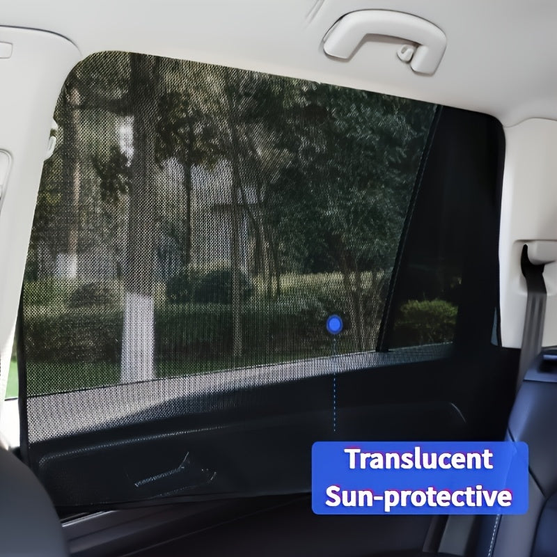 4pcs Magnetic Car Sunshade Curtains - Black Mesh Design for UV Protection, Heat Insulation, And Easy Installation On Windshield Or Window