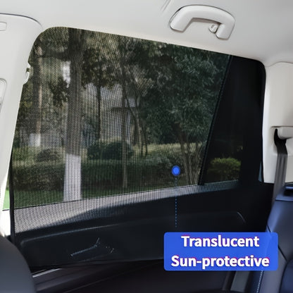 4pcs Magnetic Car Sunshade Curtains - Black Mesh Design for UV Protection, Heat Insulation, And Easy Installation On Windshield Or Window