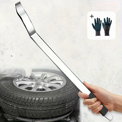 Professional Heavy Duty Metal Tire Pry Bar with Non Slip Rubber Handle Tire Removal Tool for Efficient Car Maintenance Home Garage and Auto Repair Safe Tire Replacement Sturdy Tool Design Durable Construction
