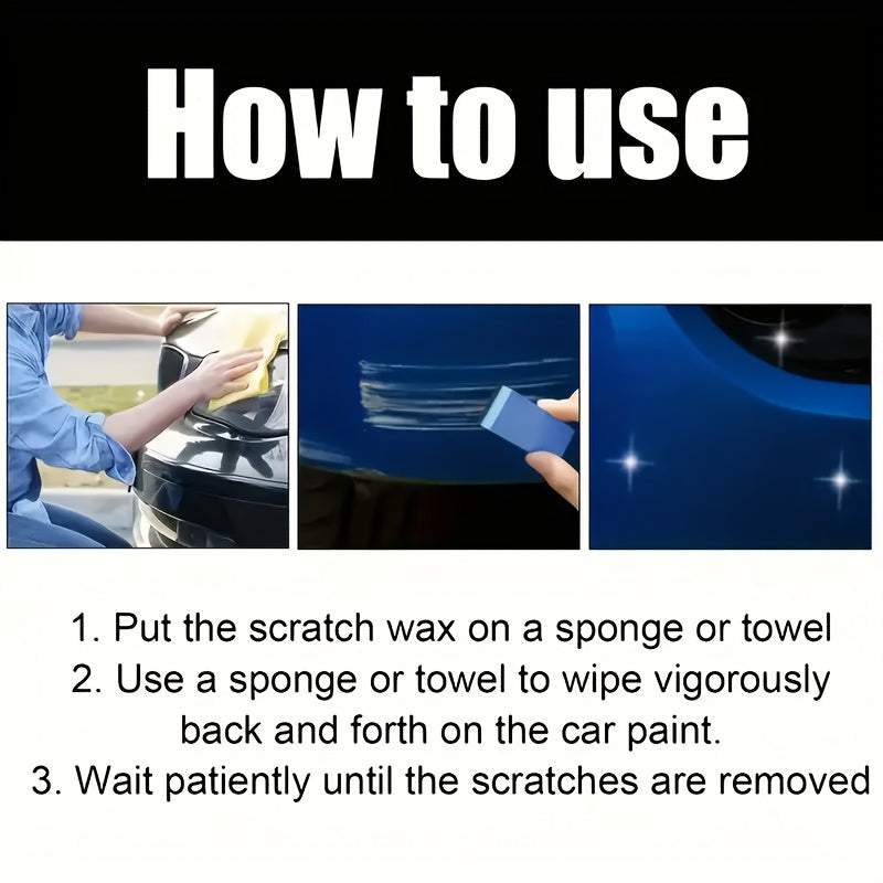 Car Scratch Repair Paste – Nano Swirl Remover, Wax & Polish Kit for Deep Scratch Fix, Paint Restoration, All Colors, 1.69oz + Sponge