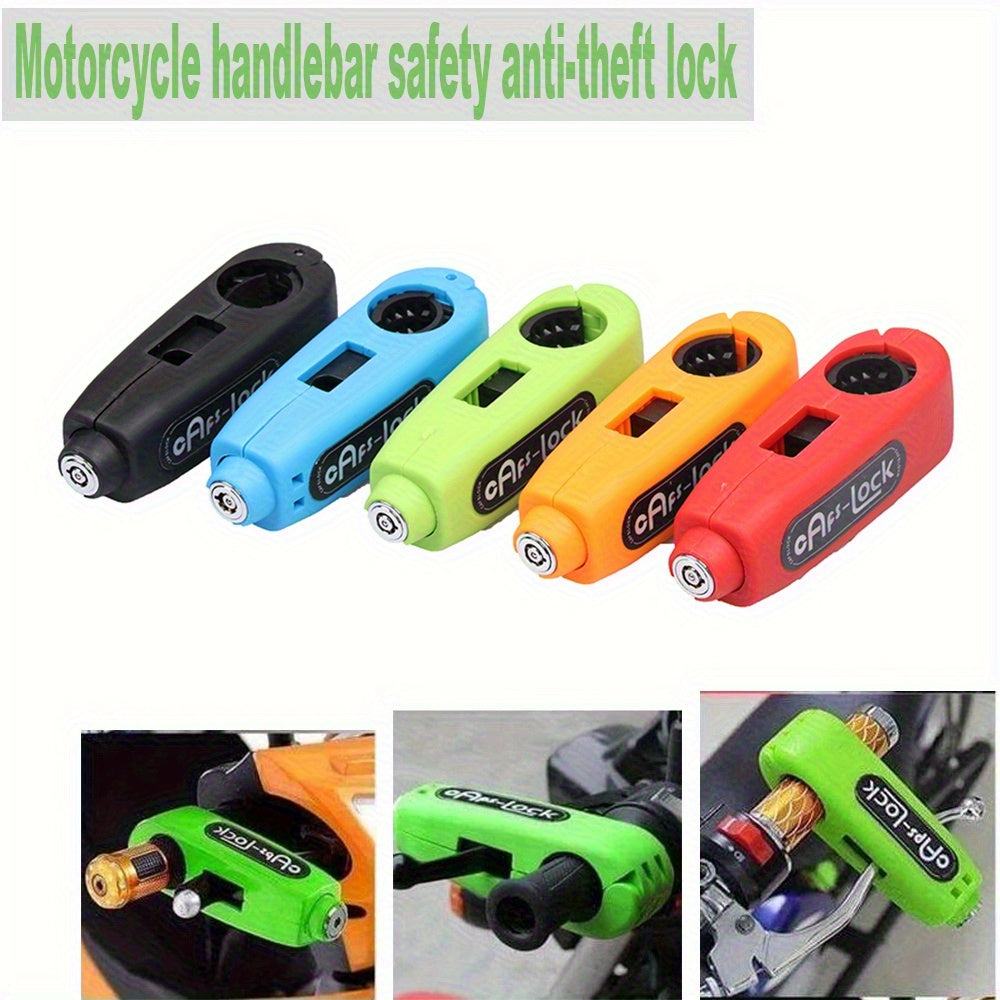 Anti-Theft Bike Lock Motorcycle Handlebar Lock, Heavy Duty ABS Portable Bicycle Lock for Scooter E-Bike, Compact Lightweight Security Lock with Reflective Strips