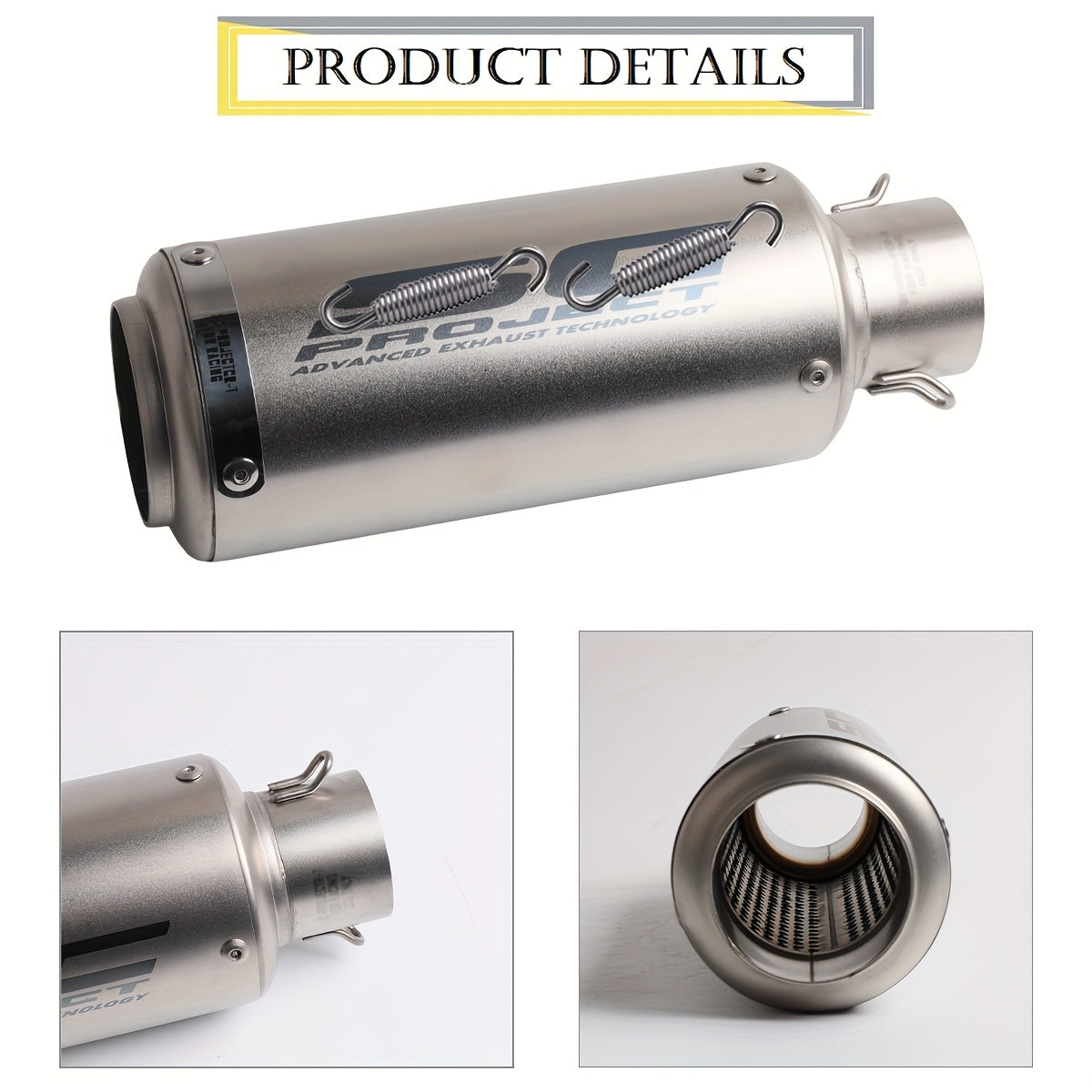 Universal 51MM Caliber Motorcycle Exhaust Pipe for Z900 FZ6 RC390 S1000XR | Stainless Steel, Brand: ANMIEN, Suitable for Off-road Motorcycles