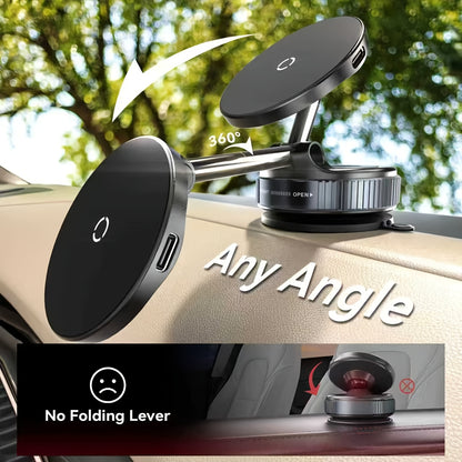Wireless Car Charger, 15W Magnetic Fast-charging Car Phone Holder, The Suction Cup Is Stable And Won't Fall Off, Can Be Adjusted 360 Degrees, Car Phone Holder
