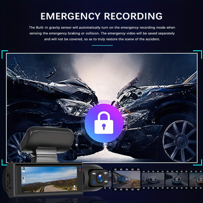 CAMECHO 1080P Dual Camera, Dash Cam For Cars, Front And Inside, Car Camera With IR Night Vision, Loop Recording, Wide Angle Car DVR Camera Optional 3.16 Inch/2inch, Dual Lens Car Dashboard Video Cam.optional No Card/32gb/64gb Memory Card