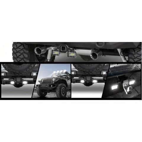 Hitch LED Lights, 4 Inch LED Work Light Pods with 2.5 Inch Towing Hitch Mount Brackets for Truck Trailer SUV Pickup Fit Dual Led Off-Road Driving Hitch Light Bar, Without Battery