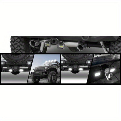 Hitch LED Lights, 4 Inch LED Work Light Pods with 2.5 Inch Towing Hitch Mount Brackets for Truck Trailer SUV Pickup Fit Dual Led Off-Road Driving Hitch Light Bar, Without Battery