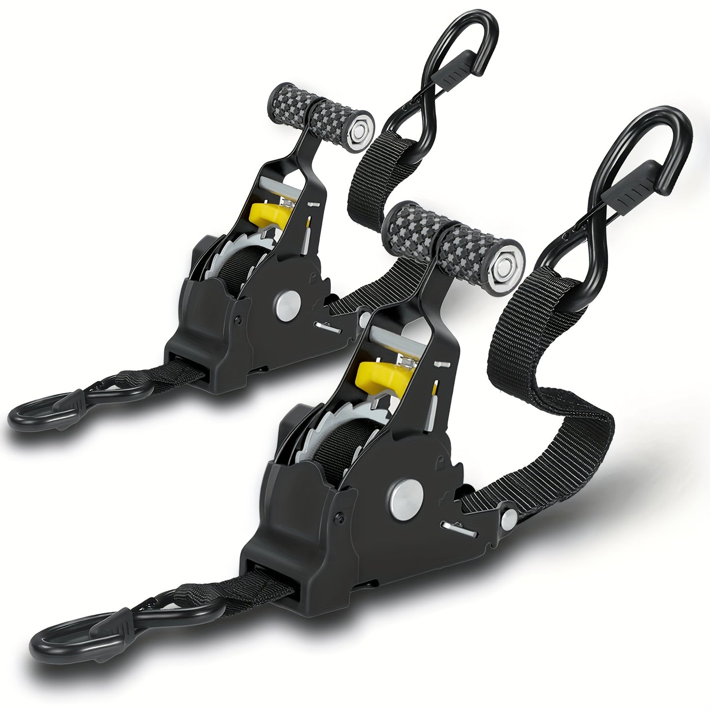 2 Pack Heavy Duty Auto Retractable Ratchet Straps, 1700LBS, 1500LBS/1400LBS/1100LBS Tie Down Straps with Automatic Tightening Cargo Securing System for Truck, Motorcycle, Boat, Canoe & Trailer, Father's Day Gift for Dad, Gifts for Men,