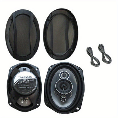 2pcs 6X9 inch1200W 5-way car mounted high fidelity full frequency coaxial speaker,preferred for modified vehicles Auto Audio Music Stereo Subwoofer Full Range Frequency,car stereo speakers,car door speakers