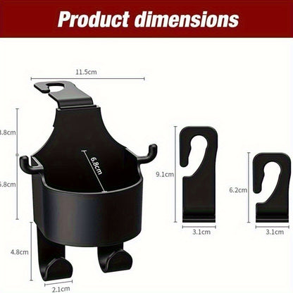 4pcs Multi-Function Car Seat Back Hook, Multi-Functional Car Seat Rear Hook, 2-In-1 Car Hook with Cup Holder- Essential Auto Interior Organizer Additions, Car Seat Headrest Hooks, Mini Car Trash Can