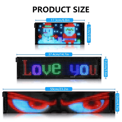 LED Devil Eye Lights for Car, Programmable Led Sign, Flexible LED Matrix Pixel Panel, USB Power Supply, Pre-Made Animation And Text Led Car Sign, APP& Remote Control, LED Sign for Car, Halloween, Christmas, New Year, And Birthday Decorations