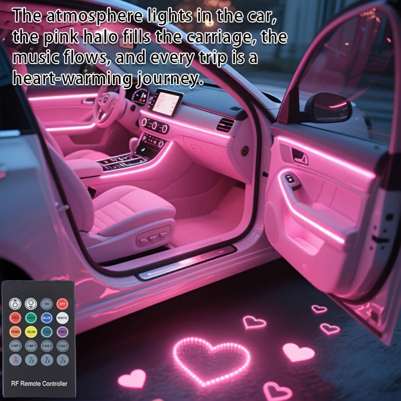 RGB LED Car Interior Light Strip 3M 118 inch 7-Color Music Sync App Controlled USB 5V Ambient Lighting Dashboard Console Decoration Neon Atmosphere Light
