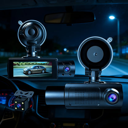 0/64/512memory Card Optional 3-Channel Dash Cam with Smartphone Integration And Infrared Night Vision