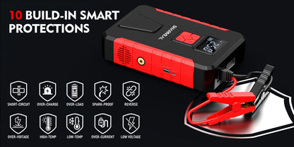 15000A-21000A Peak 350PSI 12V 17-in-1 Portable Jump Starter with Air Compressor Jump Starter, Car Battery Charger, Car Jump Starter with Air Compressor, Jump Starter Para, Car Accessories Tools, LED Light, Battery Charger, Cart Battery Charger