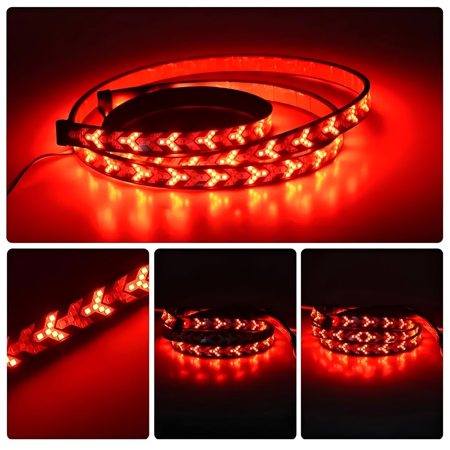 [LED Light Strip] 60in Pickup Truck Arrow LED Light Red And Yellow Light Strip, Truck Rear Decorative Light, Car Rear Atmospheric Light 12V