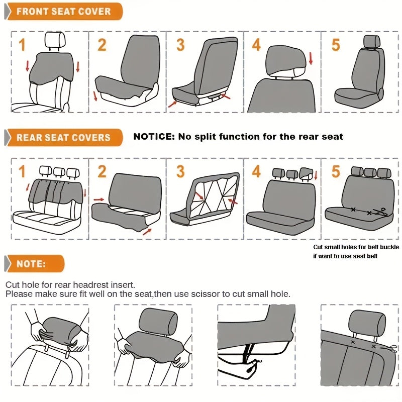 5-Seater Car Seat Covers - Butterfly Tire Pattern, Thickened And Wear-Resistant Fabric, Breathable And Comfortable, Seat Protection Against Dust, Universal Fit for Most 5-Seater Cars on The Market