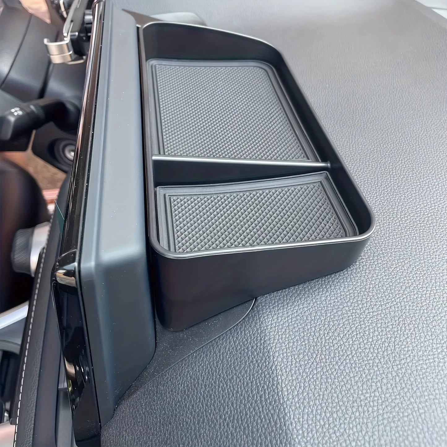 Non-Slip Dashboard Tray - Heavy Duty Non-Slip Car Organizer with Open Front Design, Suitable for All Vehicles - Securely Holds Phones, Keys, Coins, Cards - In-Car Accessory with Open Front Design And Rubber Base, Essential for Road Trips