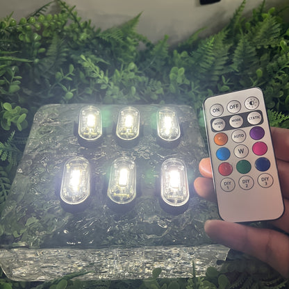 6pcs Light Up The Night: RGB LED Aircraft Lights For Car Motorcycles Truck Airplanes Helicopters LED Run Sport Ambiance Light For Party Night Sleep Light | Home Office Lighting Bedside Decorative, Gaming Study Room Decordation Holiday Birthday