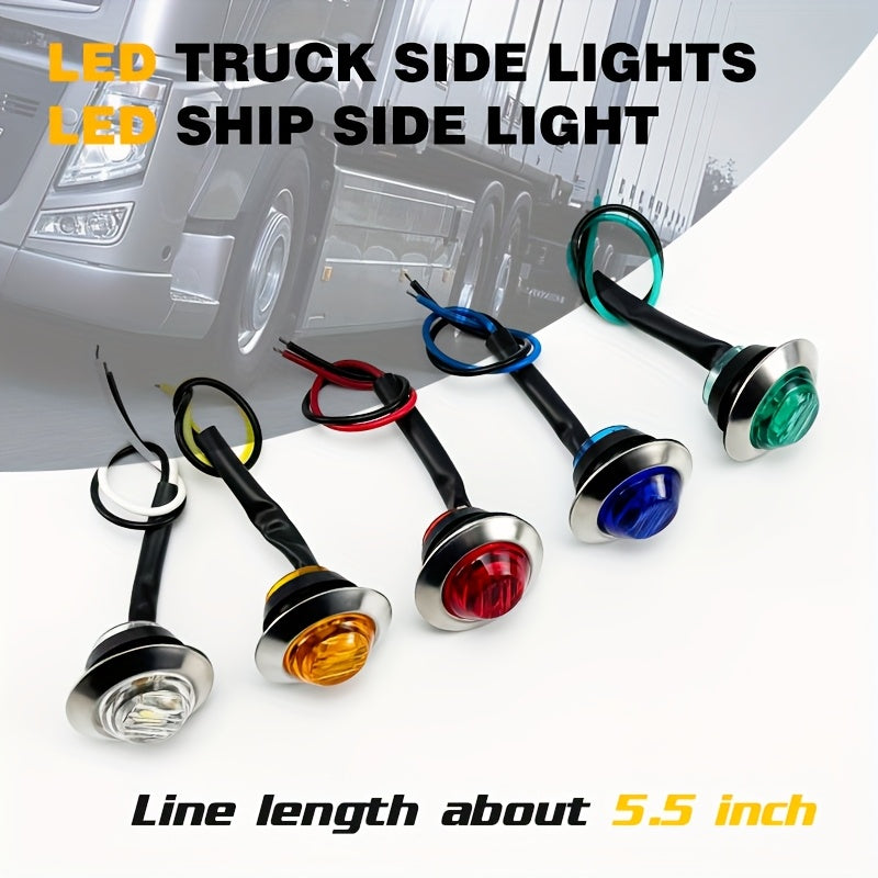 10pcs Car Side Lights, LED Truck Side Signal Lights, Decorative Lights, Small Car Bulbs, Steady Light with Flashing Mode, Metal Frame