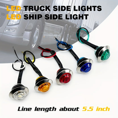 10pcs Car Side Lights, LED Truck Side Signal Lights, Decorative Lights, Small Car Bulbs, Steady Light with Flashing Mode, Metal Frame