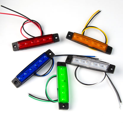 30pcs 3. 8" 6 LED Front Rear Side Marker Indicator Lights LED Lamp Indicator For Car Truck Trailer Lorry Bus -White, Red, Amber, Blue, Green, Purple, Without Battery