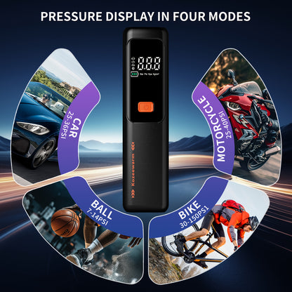Cordless Portable Tire Inflator Air Compressor Digital Gauge USB Rechargeable 3X Fast Inflation for Car SUV Bike Motorcycle Sports Ball Black Pink Blue Orange