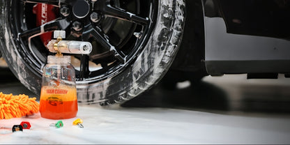 Pressure Washer Foam Soap Cannon Dual Connector Accessory - Power Wand With 5 Nozzle Tips And 1/4" Quick Connect For Car Wash - 5000PSI