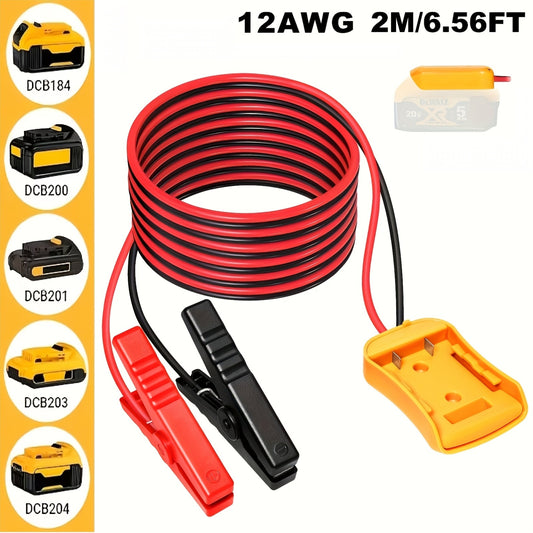 0.98Ft//6.56Ft Car Jump Starter Cable with Adapter, Suitable for Dewalt 18V/20V DCB Battery Starter, Portable Car Battery Pack, ABS Material, Battery Not Included
