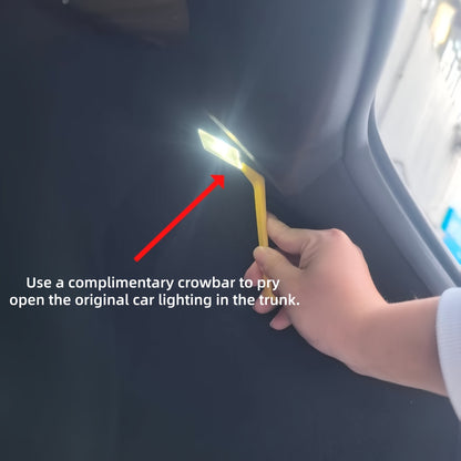 [LED Trunk Light] New Car Trunk Light Atmosphere Light, Trunk Lighting LED Strip, Flexible Light, 158 Inches, LED High Brightness White/Blue Light, Suitable for All Kinds of Car Trunks, Without Battery