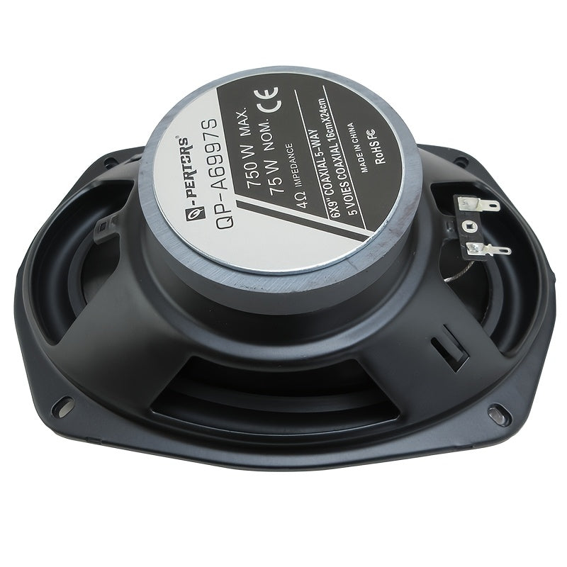 2pcs 6X9-inch 1300W(2X650W) 5-way Full-frequency Coaxial Car Speakers, Surround Sound Channel Configuration2.2, with Dust Cover And Audio Cable for Car Door Auto Audio Music Stereo Door Speakers, Perfect for Car Audio Upgrade, Without Battery