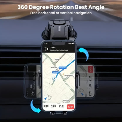 An Upgraded Version of a Chic Model Car Phone Holder That Can Be Adjusted for Both Horizontal And Vertical Positions. This Universal Suction Cup Holder Is Stable for Car Navigation And Fits All Mobile Phones, Making It Perfect for Your Car Dashboard