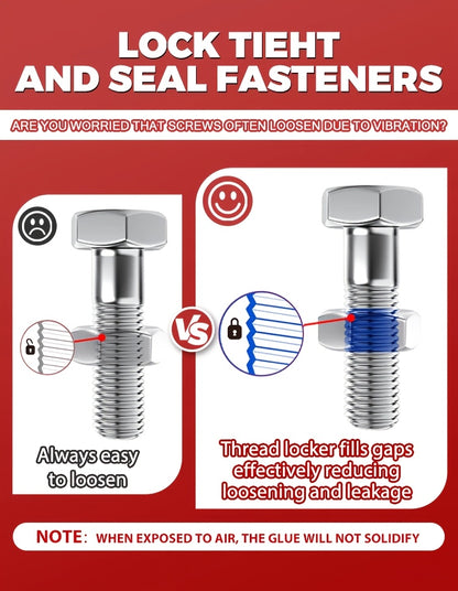 2/4pcs Thread Locking Adhesive Anaerobic Screw Locking Agent, Blue And Red Threadlocker with Anti-Loosening Anti-Vibration Anti-Rust Properties, Oil Resistant High Temperature Resistant, Secure Bond for Metal Plastic Stainless Steel Threads