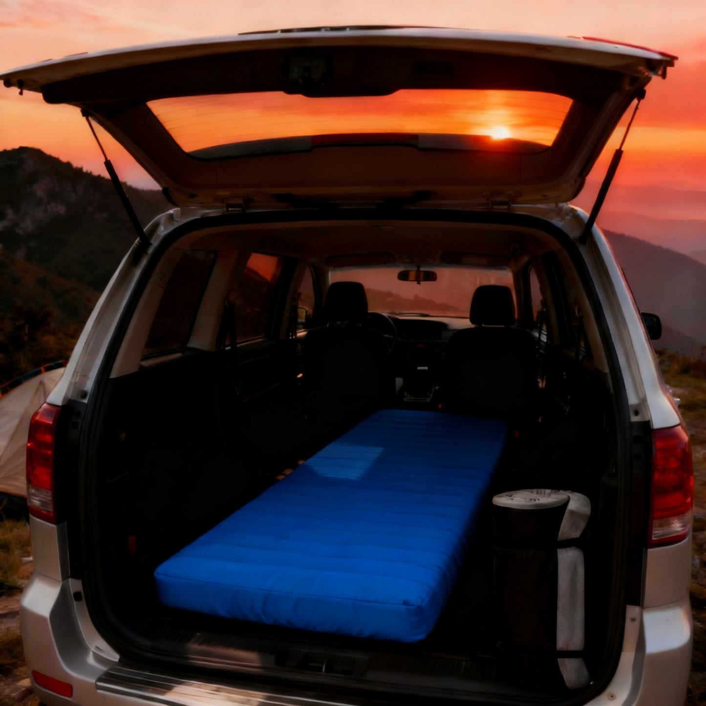 Foldable Memory Foam Car Mattress, Portable for Trunk and Rear Seat, Camping, Travel, RV, Thick Interior, Camping Car Home Bedding, Car Interior Accessory, Camping Vehicle, Travel Bedding, Foldable Mattress, Portable Bed